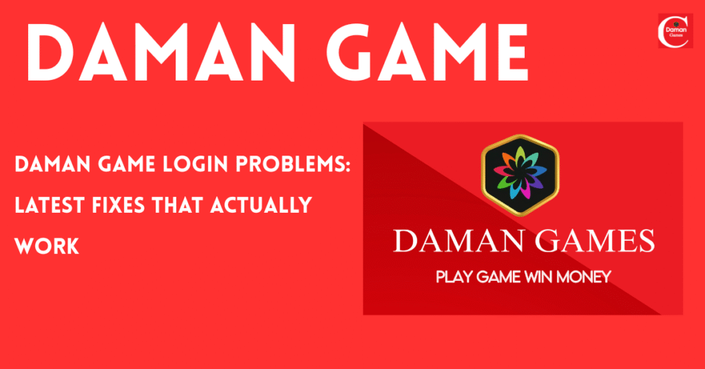 Daman Game login screen showing troubleshooting steps