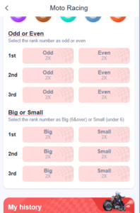 Daman Game Download Menu Showing MotoRace Play Option