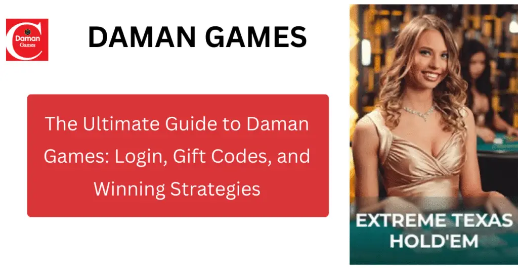 Daman Games official login dashboard and registration banner